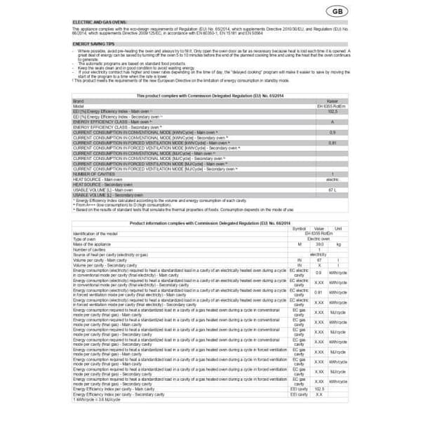 Kaiser EH 6355 RotEm+KCG 6335 RotEm, Fyra inbyggnadsugn 60cm 67L + gasplatta 60 cm