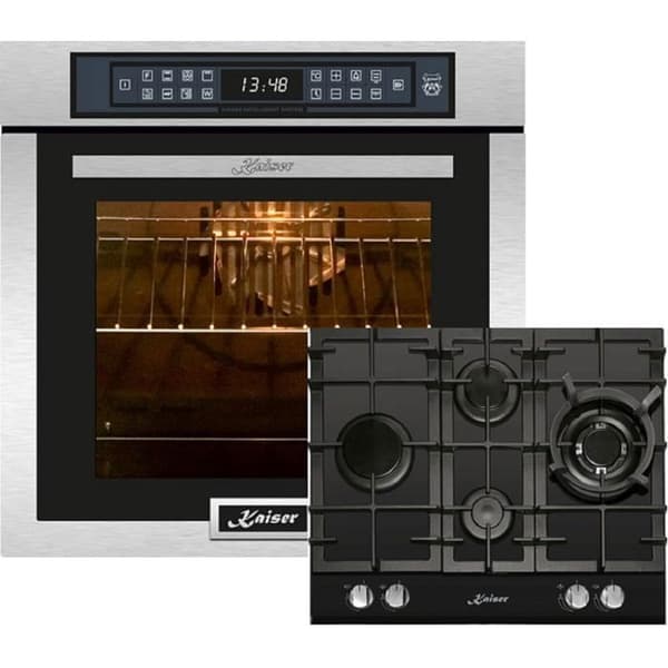 Kaiser EH 6306 R+KCG 6394, Inbyggnadsugn, rostfritt stål, 79L + gasspis 60cm