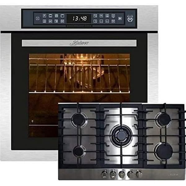 Kaiser Set fyra EH 6306 R + KG 9356 Turbo, inbyggnadsoff, 79L grill 15 ft. + inbyggnads gasspis, 90 cm, 3,8 Kw WOK