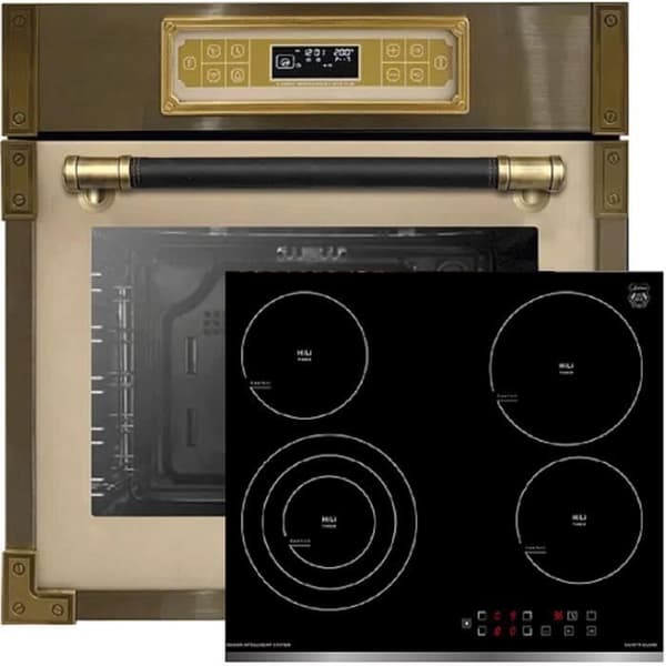 Kaiser fyra Set EH 6726 ElfAD+KCT 6703 F, Fyrkantig inbyggnad återtro 80L + keramisk häll 60cm