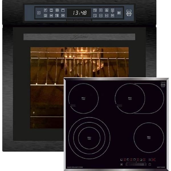 Kaiser EH 6306 RS+6715 F, Inbyggd ugn, svart glas, 79L + glaskeramikhäll 60 cm