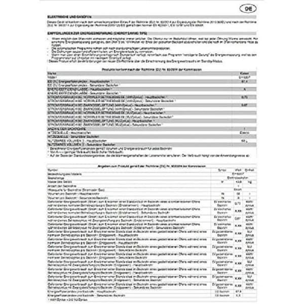 Kaiser Four encastrable "EH 6367", Elektrisk ugn, Autonom, 79L, Självrengöring, Rotisserie