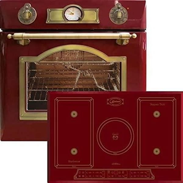 Kaiser EH 6355 RotEm Elektrisk inbyggnadsugn 67L Bordeaux / 8 funktioner + Kaiser KCT 7797 Fi RotEm Induktionshäll 77cm