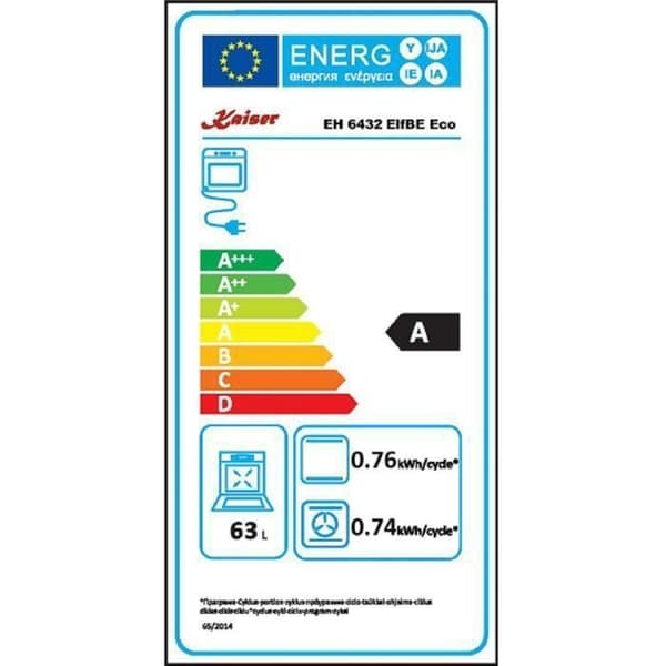 Kaiser Kökapparater Inbyggd ugn "EH 6432 ElfBE", Retro Inbyggd elektrisk ugn, Fristående, 68 L