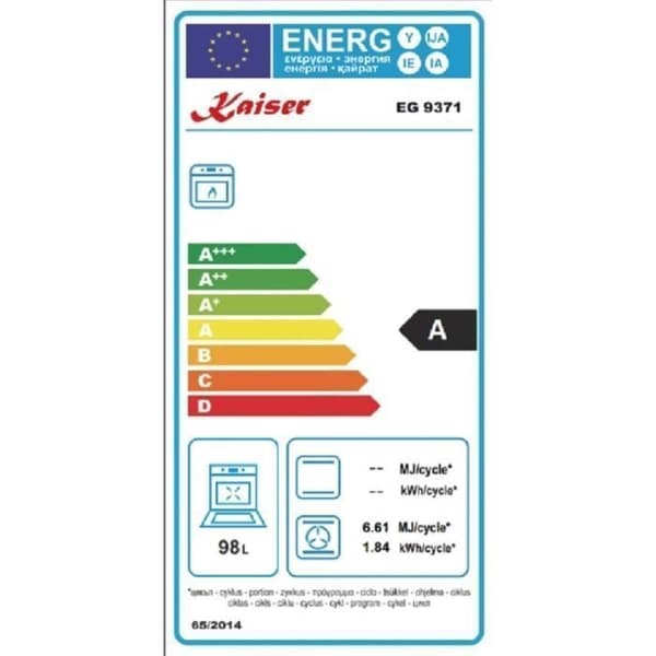 Kaiser EG 9371 Inbyggnadsugn gas 90cm + KCG 9386 Gaskokplatta 86 cm