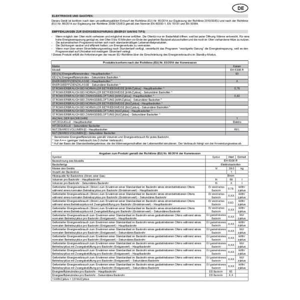 Kaiser EH 6306 R+KG 6357, inbyggnadsugn, rostfritt stål, 79L + gaskokplatta 60cm