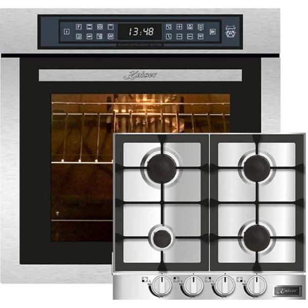 Kaiser EH 6306 R+KG 6357, inbyggnadsugn, rostfritt stål, 79L + gaskokplatta 60cm