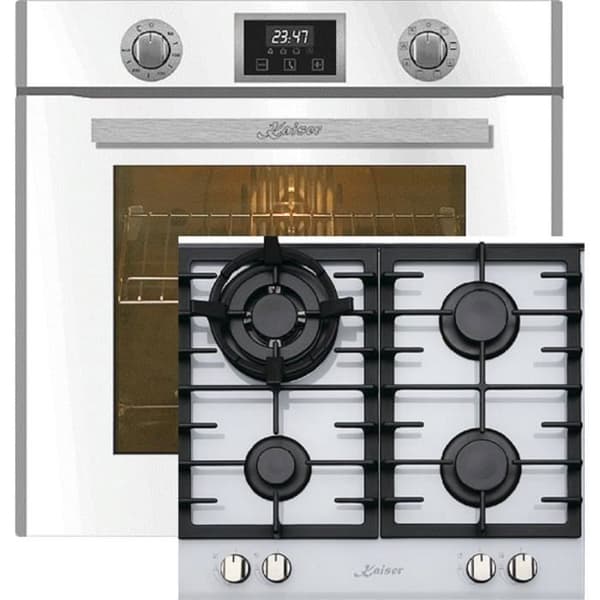 Kaiser Set fyra EH 6326 W+KCG 6380 W, Fyra elektriska, Autonoma, 79L, Självrengörande + Gasolkök