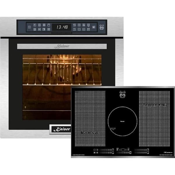Kaiser EH 6306 R + KCT 777 FI La Perle, inbyggnadsugn, rostfritt stål, 79L 15 ft + induktionsspis 77 cm