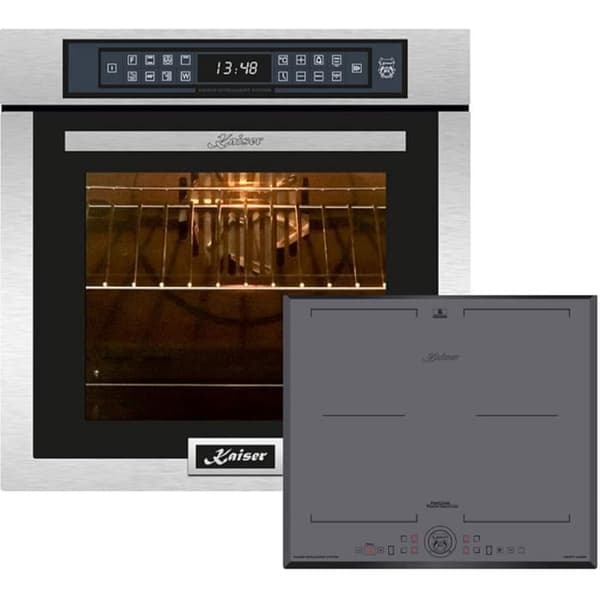 Kaiser EH 6306 R + KCT 6730 FIG, Fyra inbyggnadsugnar, rostfritt stål, 79L 15 ft + induktionshäll 60 cm