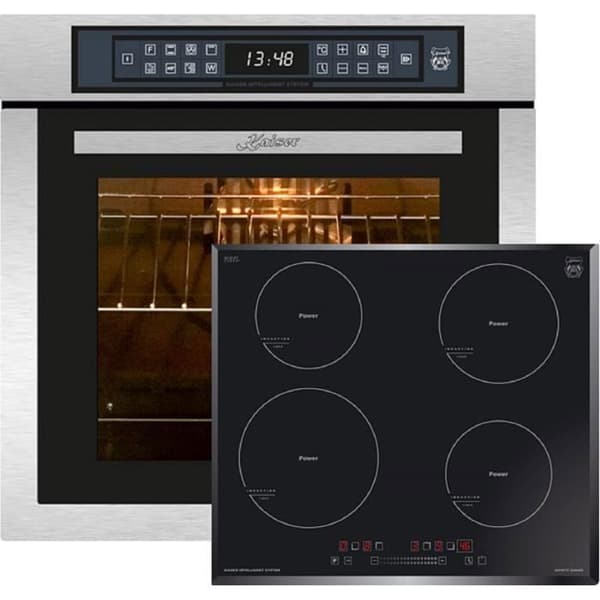 Kaiser EH 6306 R+KCT 6705 FI, Inbyggnadsugn, rostfritt stål, 79L + induktionshäll 60 cm