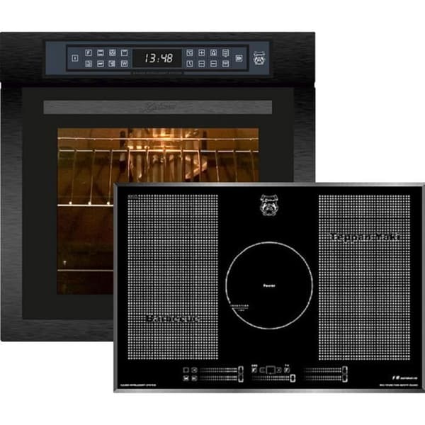 Kaiser EH 6306 RS+KCT 777 FI La Perle, inbyggnadsugn, svart glas, 79L + induktionshäll 77 cm