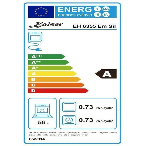 KAISER Ensemble fyra Cuisinière Autonome Elektrisk ugn, 8 funktioner med gasplatta 60 cm EH 6355 Em Sil+KG 6325 Em Sil