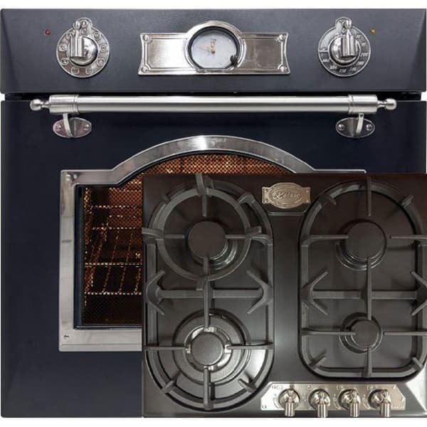 KAISER Ensemble fyra Cuisinière Autonome Elektrisk ugn, 8 funktioner med gasplatta 60 cm EH 6355 Em Sil+KG 6325 Em Sil
