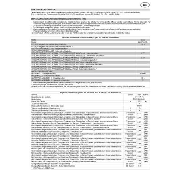 Kaiser Four Set EH 6726 AD+KCT 6705 RI HERD, Fyra inbyggnadsoffensiver 80L + induktionshäll, 60 cm