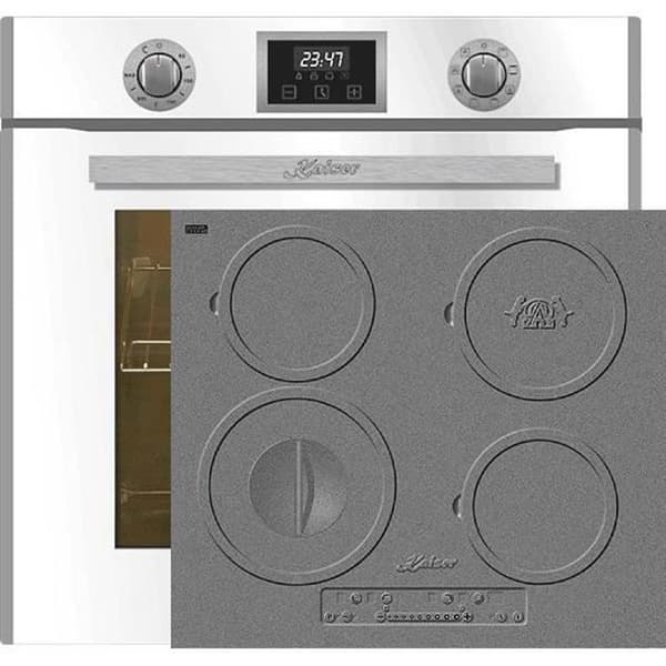 Kaiser Four Set EH 6326 W+KCT 6705 I HERD, Fyr elektrisk, Autonom, 79L+ induktionshäll 60 cm