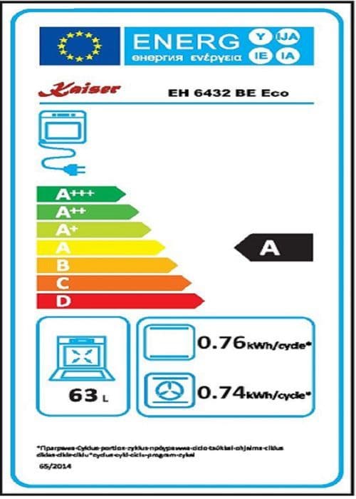 KAISER Ensemble fyra EH 6432 BE +KCT 6185 Em Fyra elektrisk autonom, 8 funktioner med glaskeramisk spis 60 cm