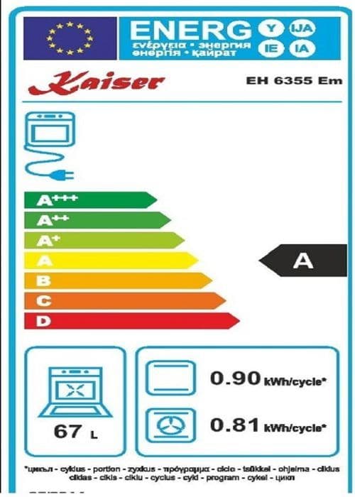KAISER Ensemble fyra EH 6355 Em +KCT 6185 Em Fyra elektrisk autonom, 8 funktioner med keramisk glaskokplatta 60 cm