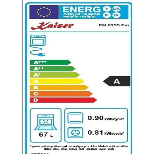 KAISER Ensemble fyra EH 6355 Em +KCT 6185 Em Fyra elektrisk autonom, 8 funktioner med keramisk glaskokplatta 60 cm