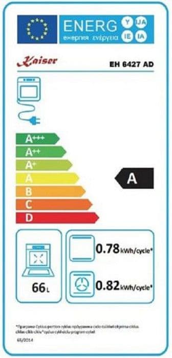 Kaiser EH 6427 AD Retro Pyrolyse Inbyggnadsugn 73L Antracit glas 60 cm