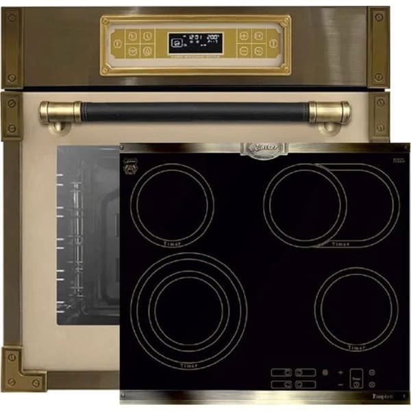 Kaiser fyr Set EH 6726 ElfAD+KCT 6385 Em, Fyra inbyggnadsugnar 80L + glaskeramisk spis 60cm