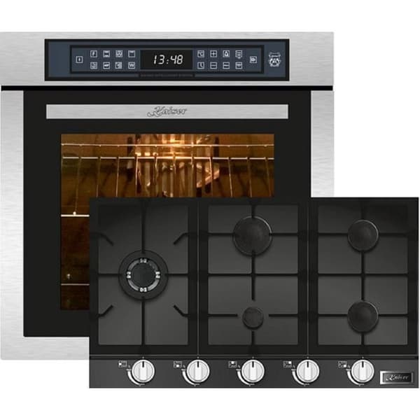 Kaiser EH 6306 R+KCG 9387, Fyra inbyggda, inox, 79L + gaskokplatta 90cm