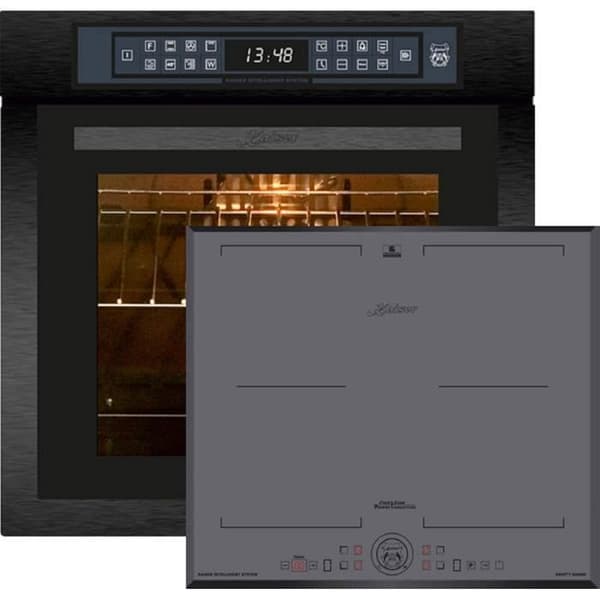 Kaiser EH 6306 RS+KCT 6730 FIG, Inbyggnadsugn, svart glas, 79L + induktionshäll 60 cm