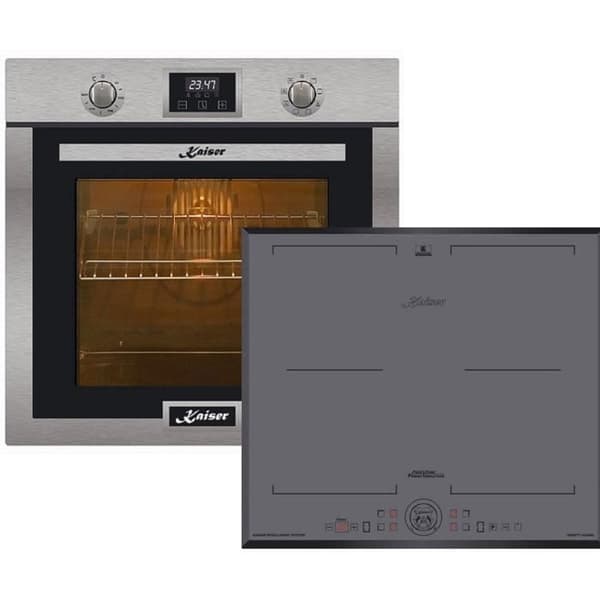 Kaiser Fyr Sätt EH 6323 + KCT 6730 FIG, Autonom, Inox, Elektrisk ugn + induktionshäll 60 cm