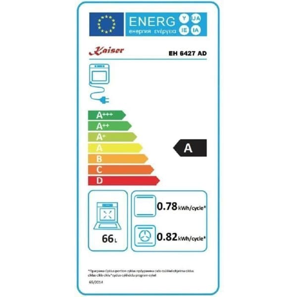 Kaiser EH 6427 AD Retro Pyrolyse Inbyggnadsugn 73L Antracit glas 60 cm