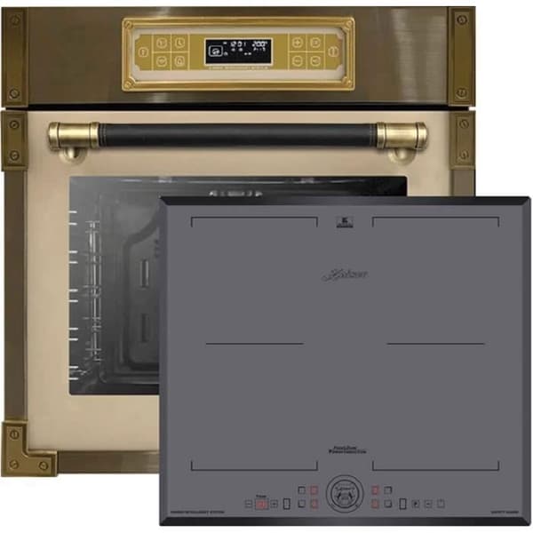 Kaiser Four Set EH 6726 ElfAD+KCT 6730 FIG, Retro inbyggd ugn 80L + induktionshäll, 60 cm