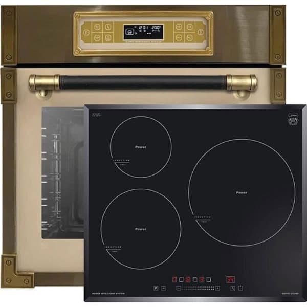 Kaiser FOUR Set EH 6726 ElfAD+KCT 6736 FI, inbyggd ugn retro 80L + induktionsspis 60cm
