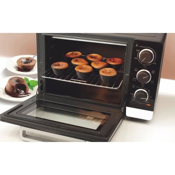 BRANDT FC265MWST Kompaktugn - 26L - Multifunktion - Justerbar termostat upp till 250°C - Vit och svart