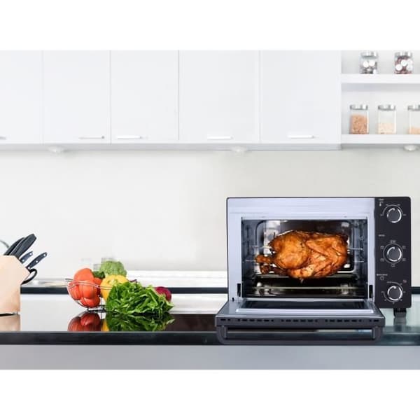 CONTINENTAL EDISON CEMF35B4 - 35L svart elektrisk miniugn - 1500W - Rotisserie, Naturlig konvektion