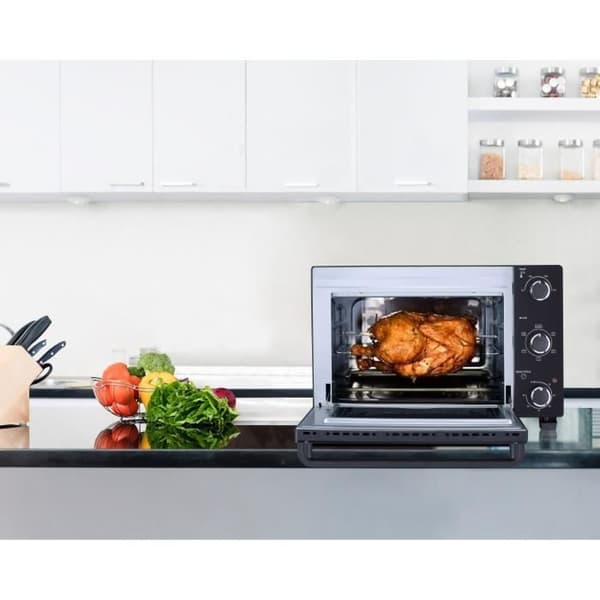 CONTINENTAL EDISON CEMF28B2 elektrisk miniugn - 28L svart - 1500W - Rotisserie, Naturlig konvektion