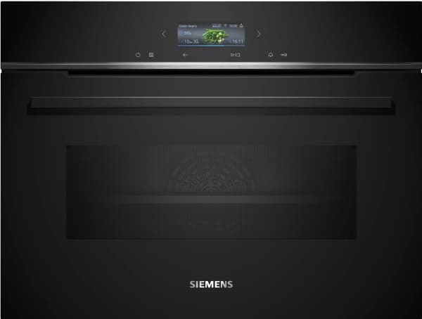 Siemens iQ700 CM724G1B1 - Kombinationsugn - inbyggd - Wi-Fi - fördjupning - bredd: 56 cm - djup: 55 cm - höjd: 45 cm - med självrengöring - svart