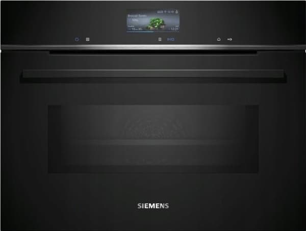 Siemens iQ700 CM724G1B1 - Kombinationsugn - inbyggd - Wi-Fi - fördjupning - bredd: 56 cm - djup: 55 cm - höjd: 45 cm - med självrengöring - svart