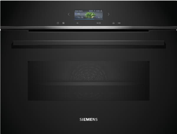 Siemens iQ700 CM724G1B1 - Kombinationsugn - inbyggd - Wi-Fi - fördjupning - bredd: 56 cm - djup: 55 cm - höjd: 45 cm - med självrengöring - svart