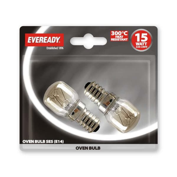 Eveready SES ugnslampa (förpackning med 2) Clear 15w