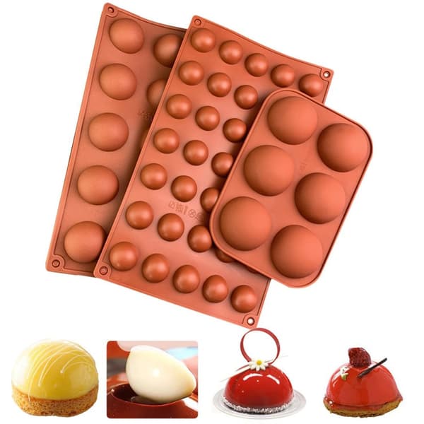 Silikoneform / Isform / Chokoladeform – Halvkugle