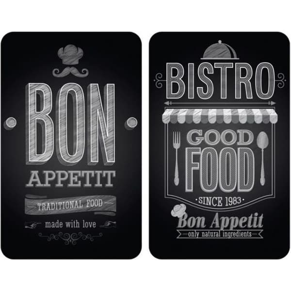 WENKO Hällskydd, "Bon Appetit" glashäll, set om 2, härdat glas, 30x52 cm, flerfärgad