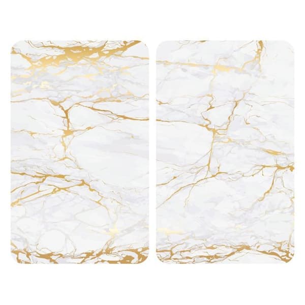 WENKO Hällskydd, glashällskåpa "Golden marble", Set om 2, härdat glas, 30x52 cm, flerfärgad