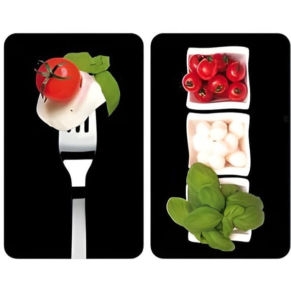 Skyddsplatta för spis - WENKO - Caprese - Härdat glas - 2-pack - 30x52 cm
