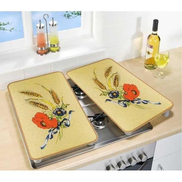 Hällskydd - WENKO - Blåklint - Härdat glas - Set om 2 - 30x52 cm