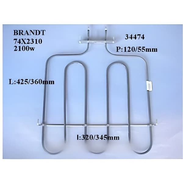 Topp grillmotstånd 2100 W 230 V för BRANDT 34474 ugn - BVMParts