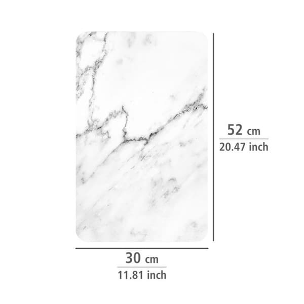 Skyddsplatta för spis - WENKO - Marmor - Härdat glas - Paket med 2 - 30x52 cm