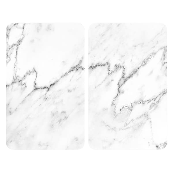 Skyddsplatta för spis - WENKO - Marmor - Härdat glas - Paket med 2 - 30x52 cm