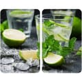 Miniatyrbild 1 av 4: WENKO Hällskydd, "Mojito" glashäll, set om 2, härdat glas, 30x52 cm, flerfärgad