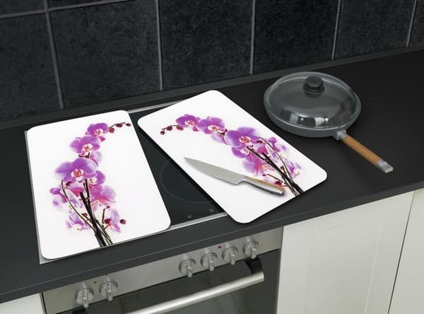 Hällskydd - WENKO - Orkidéer - Härdat glas - Set om 2 - 30x52 cm