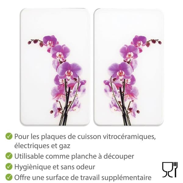 Hällskydd - WENKO - Orkidéer - Härdat glas - Set om 2 - 30x52 cm