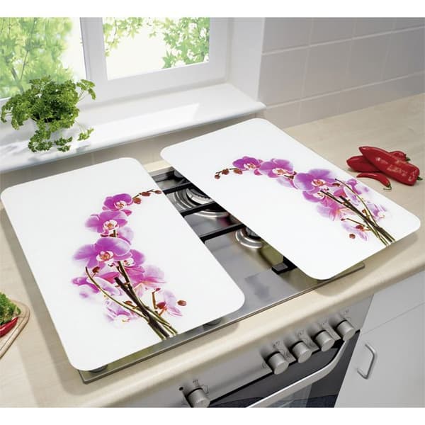 Hällskydd - WENKO - Orkidéer - Härdat glas - Set om 2 - 30x52 cm